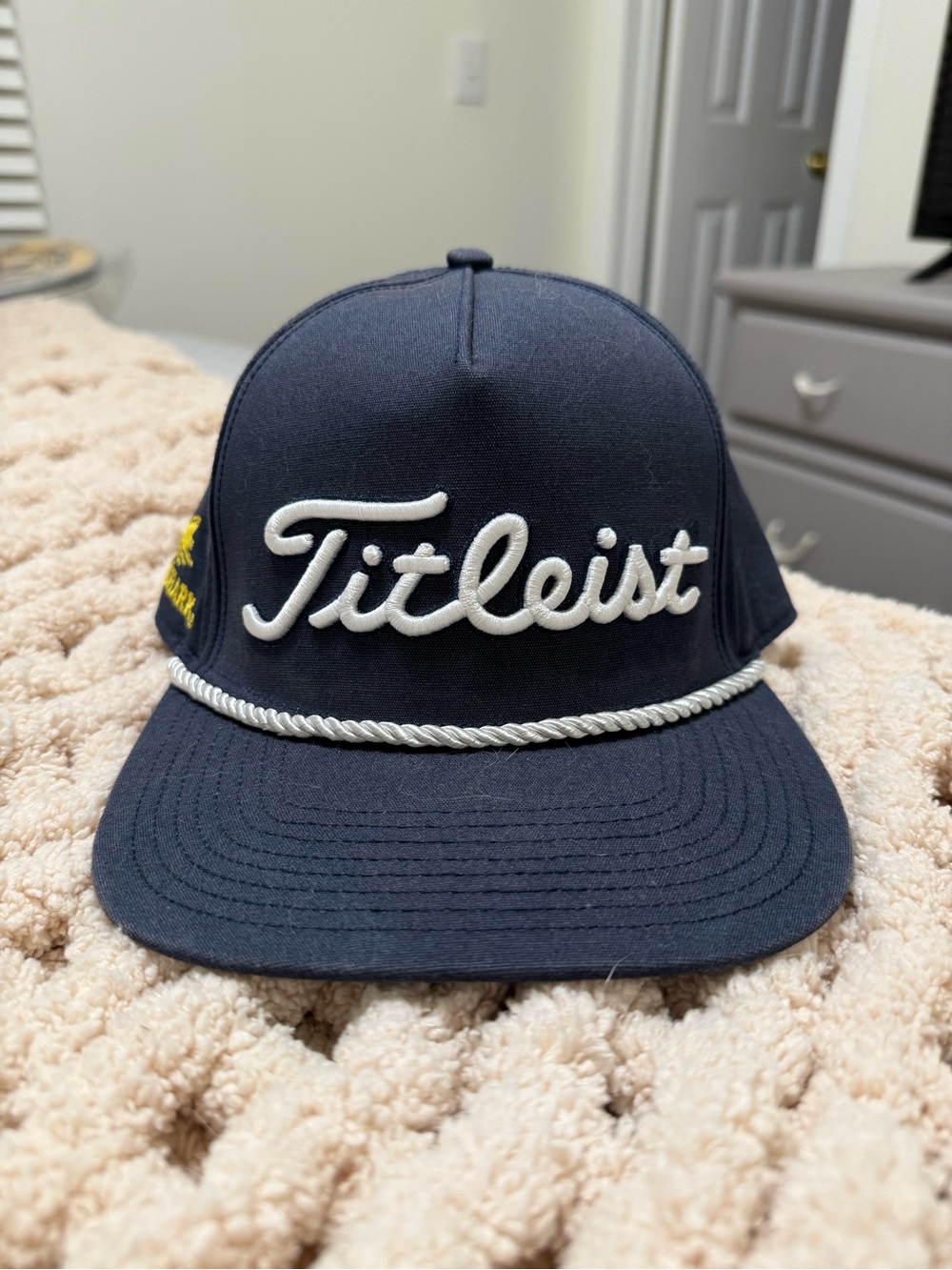 Titleist Navy Cap with White Rope Trim and Embroidered Logo